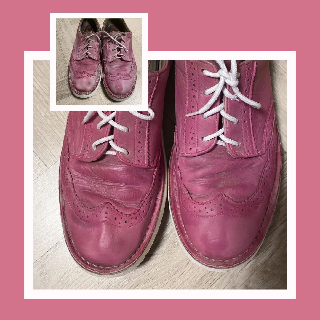 Renovace růžových kožených bot krém 160 pink shoe cream trg